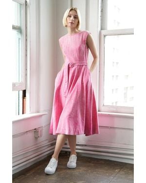 TRUEDAMES Never Forget Twill Midi Dress - Pink
