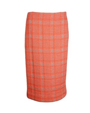 Dries Van Noten Check Knee-Length Skirt - Orange