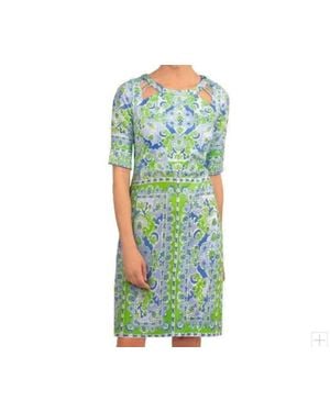 Gretchen Scott Jersey Peek A Boo Dress - Green