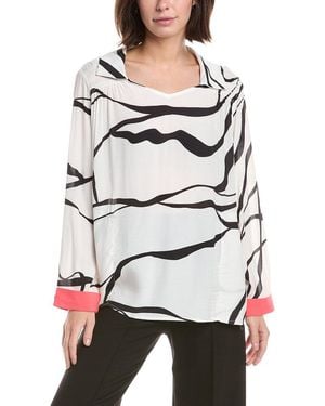 Lemon Grass Shirt Collar Blouse - Gray
