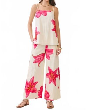 TCEC Beach Floral Pant Set - Pink