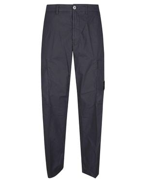 Stone Island Cotton Utility Straight-Leg Pants - Blue