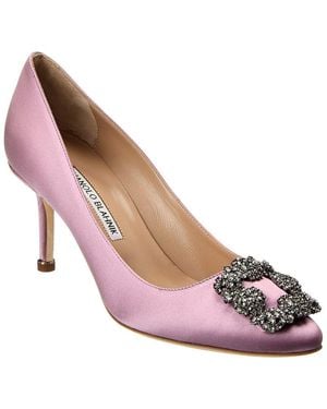 Manolo Blahnik Hangisi 70 Satin Pump - Pink