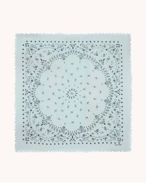 Kujten Effy Printed Cashmere Bandana - Blue