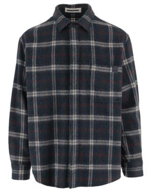DARKPARK Wool-Blend Shirt With Classic Collar And Check Pattern - Black