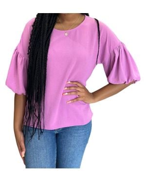 Ivy Jane Pouf Sleeve Top - Purple