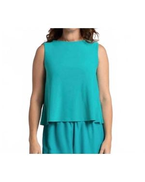 Sympli Flared Shell Top - Blue