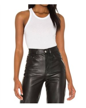 Monrow Ribbed Tank Top - Black