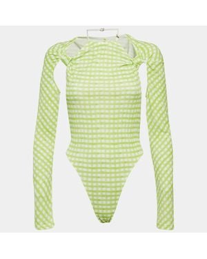 Jacquemus Checks Jersey Le Body Nodi Bodysuit - Green