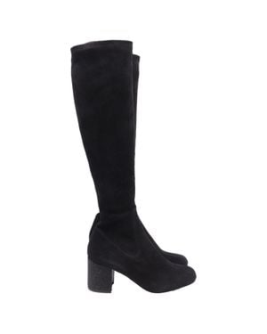 Rene Caovilla Block-Heel Knee-High Boots - Black