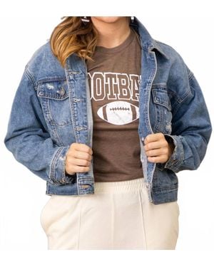 Judy Blue Distressed Denim Jacket - Blue