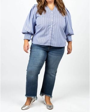 Joh Witlee Cotton Poplin Top - Blue