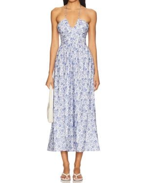 MINKPINK Evelyn Halter Midi Dress - Blue