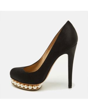 Nicholas Kirkwood Satin Faux Pearl Casati Platform Pumps - Black