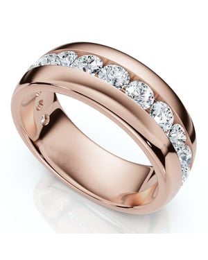 Pompeii3 1 1/2Ct Diamond Wedding Anniversary Ring 10K Channel Set Lab Grown - Metallic