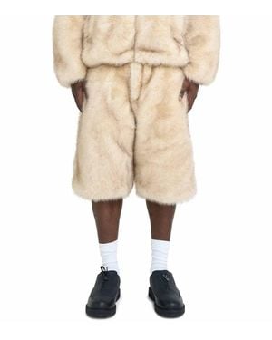 Kidsuper Fur Denim Shorts - Natural