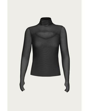 AFRM Dawn Power Mesh Turtleneck Top - Black
