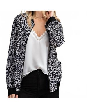 Kori It's The Good Life Leopard Bomber Jacket - Black