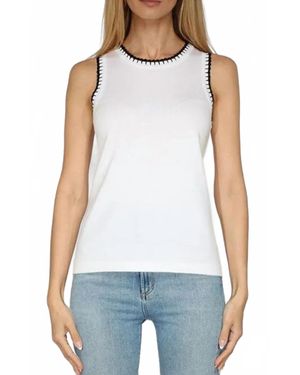 Metric Knits Natalie Scallop Edge Tank - White