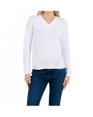 Pure Amici Knit V Neck Sweater - White