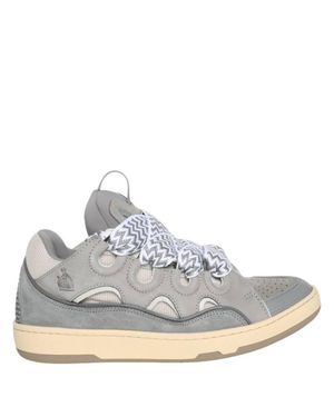 Lanvin Leather Curb Sneakers - White