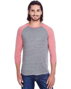 Threadfast Apparel Triblend Three-Quarter Sleeve Raglan T-Shirt - Multicolor
