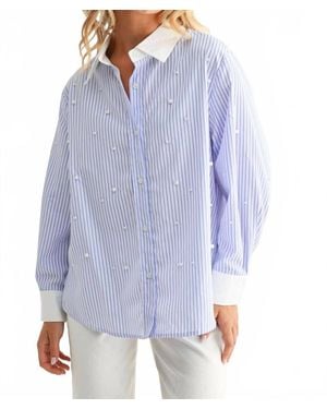 Joh Jullian Top With Pearls - Blue