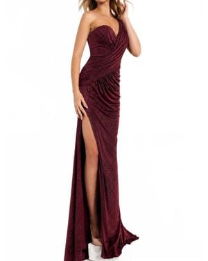 Jovani Classy Drape Dress - Red