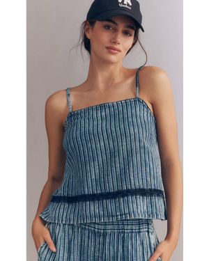 Michael Stars Bella Square Neck Tank - Blue