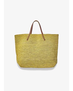 Sans Arcidet Beby Monster Raffia Bag - Yellow