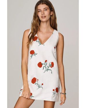 SWF 100% Cotton V-Neck Shift Dress - White