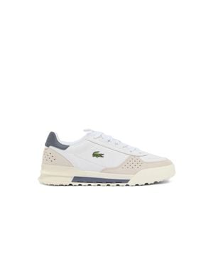Lacoste Suede Overlay Textured Low-Top Sneakers - White