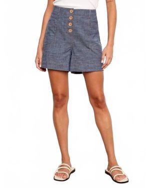Charlie b Twill Button Front Shorts - Blue