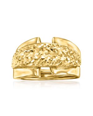 Ross-Simons Italian 14Kt Diamond-Cut And Polished Ring - Metallic