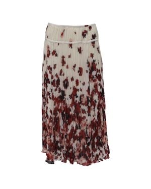 Altuzarra Kemmaren Pleated Georgette Midi Skirt - Brown
