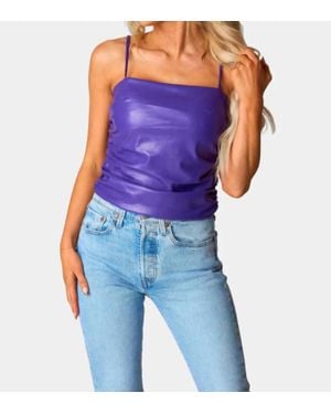 BuddyLove Jolee Vegan Leather Tank Top - Blue