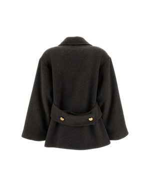 P.A.R.O.S.H. Double-Breasted Wool Peacoat - Black