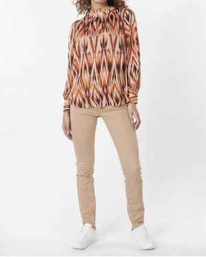 EsQualo Printed Long Sleeve Top - Multicolor