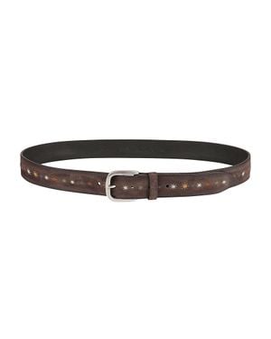 Orciani Hunting Asterisk Suede Calf Leather Belt - Brown