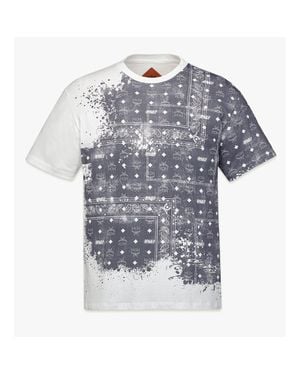 MCM X Kasina Distressed Bandana Monogram Print T-Shirt - Blue