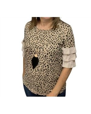 Vanilla Bay Tiered Sleeves Blouse - Brown