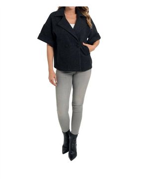 Love Token Short Sleeve Boxy Jacket - Black