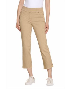 Slimsation By Multiples Pull On Five Pocket Crop Pants - Natural