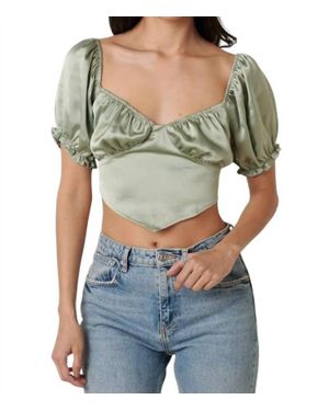 Mittoshop Satin Sweetheart Crop Top - Green