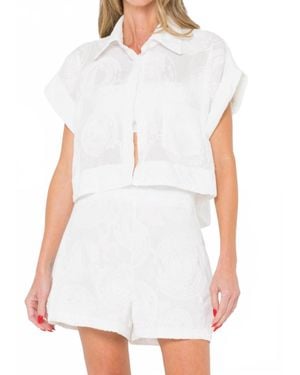 JBQ Islie Boxy Cropped Top - White