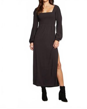 Chaser Brand Smocked Long Dress - Black