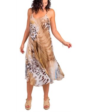 Gigi Moda Animal Print Miele Midi Dress - Natural