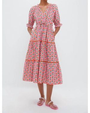 Pink City Prints Calypso Dress - Red