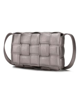 MKF Ginger Woven Vegan Leather 's Shoulder Bag - Metallic