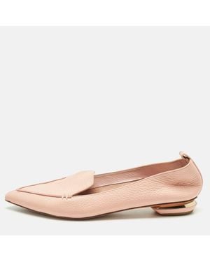 Nicholas Kirkwood Peach Leather Beya Pointed Toe Loafers - Pink